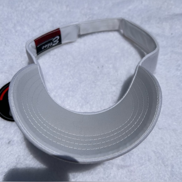 White Sun Visor Tennis Visor Hat With New York Logo - Picture 5 of 9